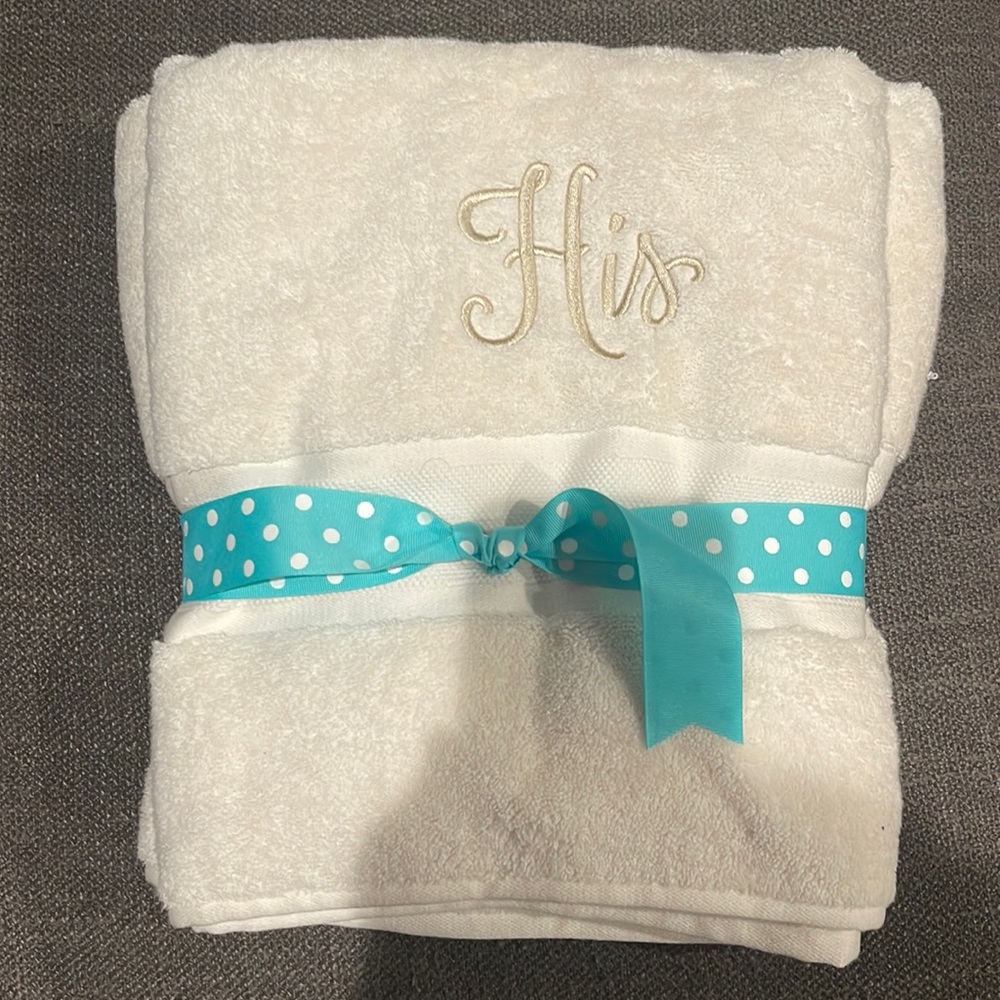 Embroidered His & Hers towels